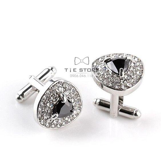 KHUY MĂNG SÉT CAO CẤP - Cufflinks đính đá trái tim