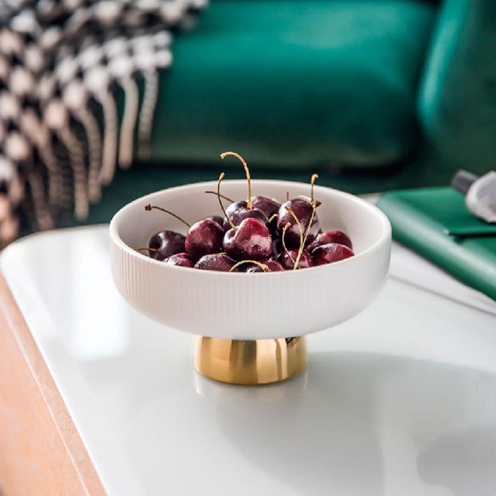 Ceramic Fruit Plate Round Display Reusable Stand for Countertop Buffet Cake