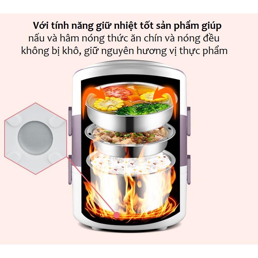 Cặp Lồng Cắm Điện, Nồi Ủ Cơm Văn Phòng,Hộp Đựng Giữ Nhiệt Đa,Hộp Nấu Và Hâm Nóng Thức Ăn Đa Năng