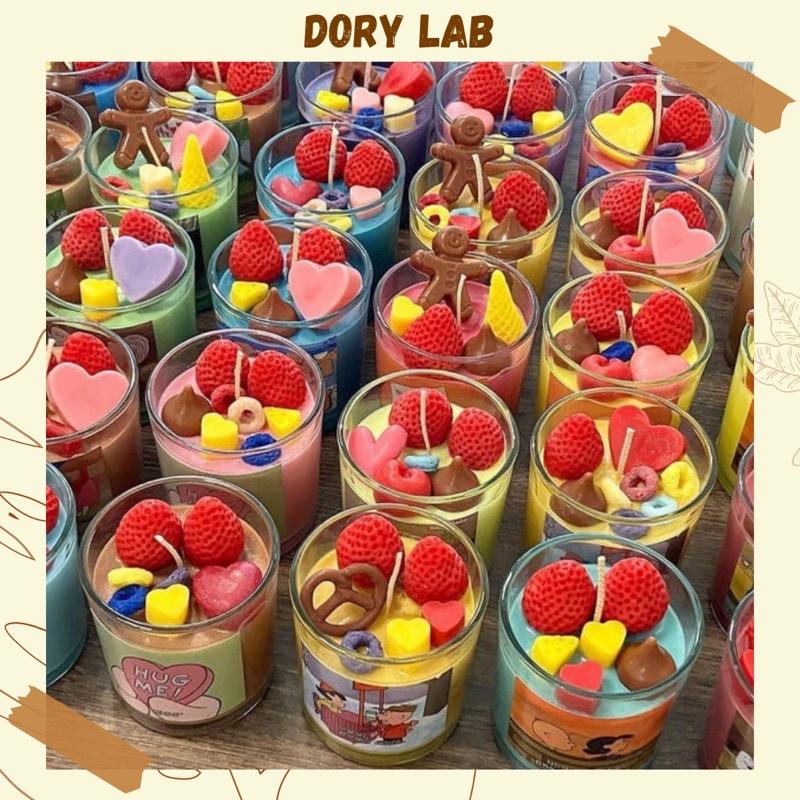 Nến Thơm Handmade Ly Tròn Full Topping Cute - Dory Lab