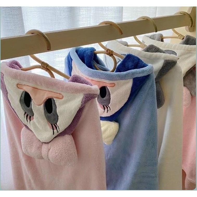 PVN20312 Khăn tắm cho bé có mũ trùm đầu dễ thương, dùng làm khăn choàng cho bé khi ra ngoài T2