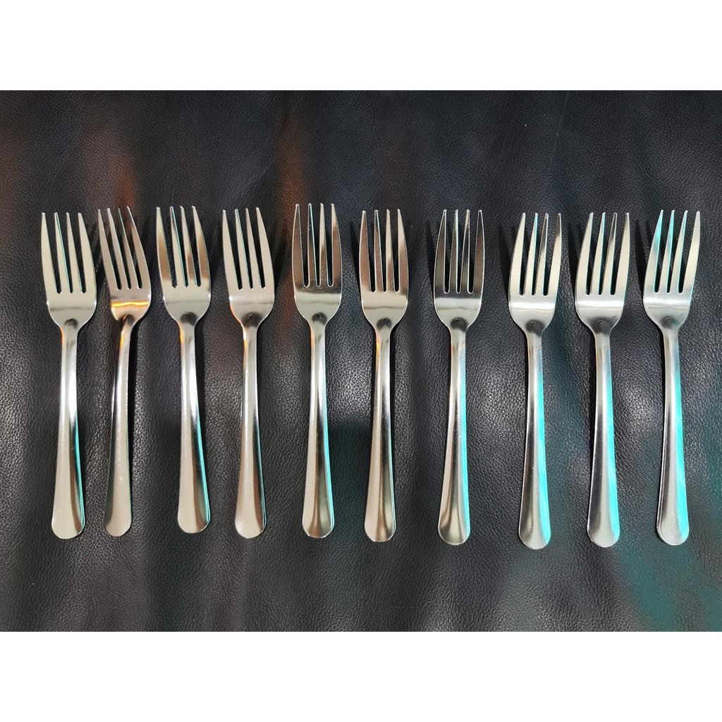 Bộ 10 nĩa ăn inox sáng bóng cao cấp thiết kế tiêu chuẩn, tiện dụng, kiểu dáng thon gọn vừa tay cầm