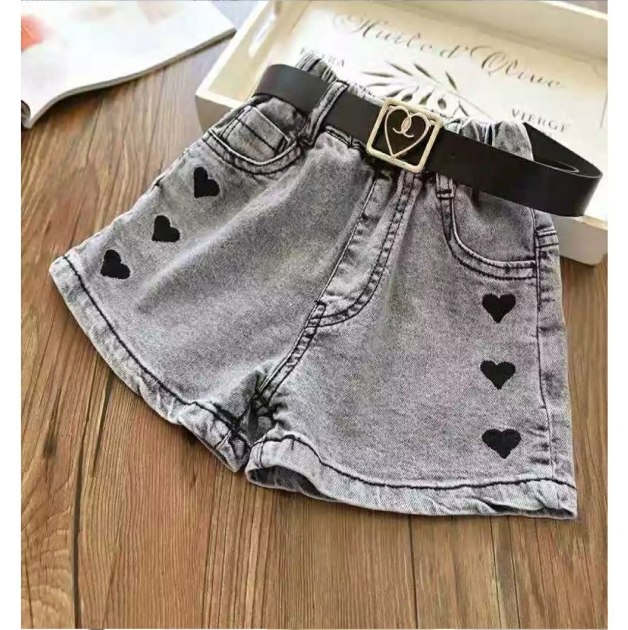 Quần đùi cho bé gái phong cách size 10-25KG chất jeans thun co giãn thoải mái