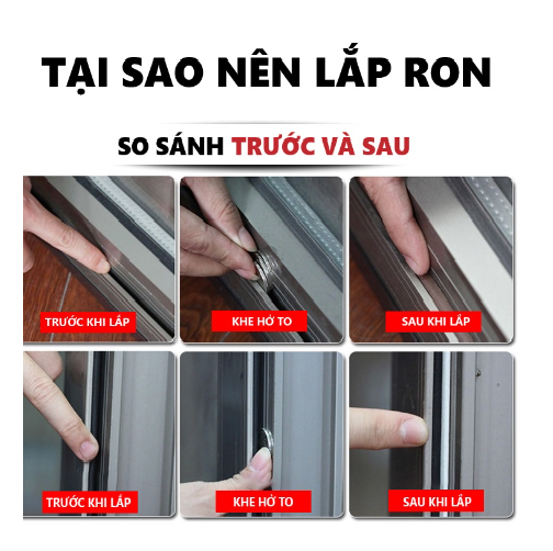Gioăng, ron chữ D 3m dán khung cửa ngăn bụi, chống gió lùa, chống ồn, côn trùng dễ sử dụng GD733-RonDoi