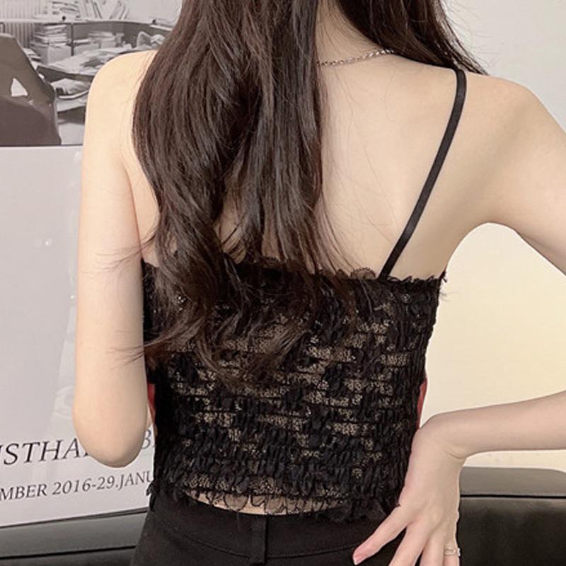 Áo bra 2 dây nữ bọc da 3 khuy có đệm ngực chun lưng
