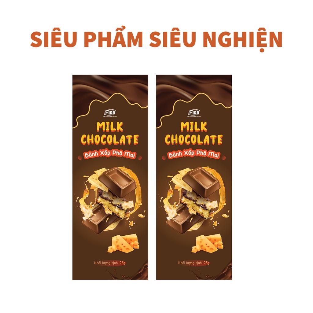 Combo 1 hộp socola sữa nho nhô 50g+ 3 Hộp socola sữa 20g cookie,hạnh nhân, phô mai Figo