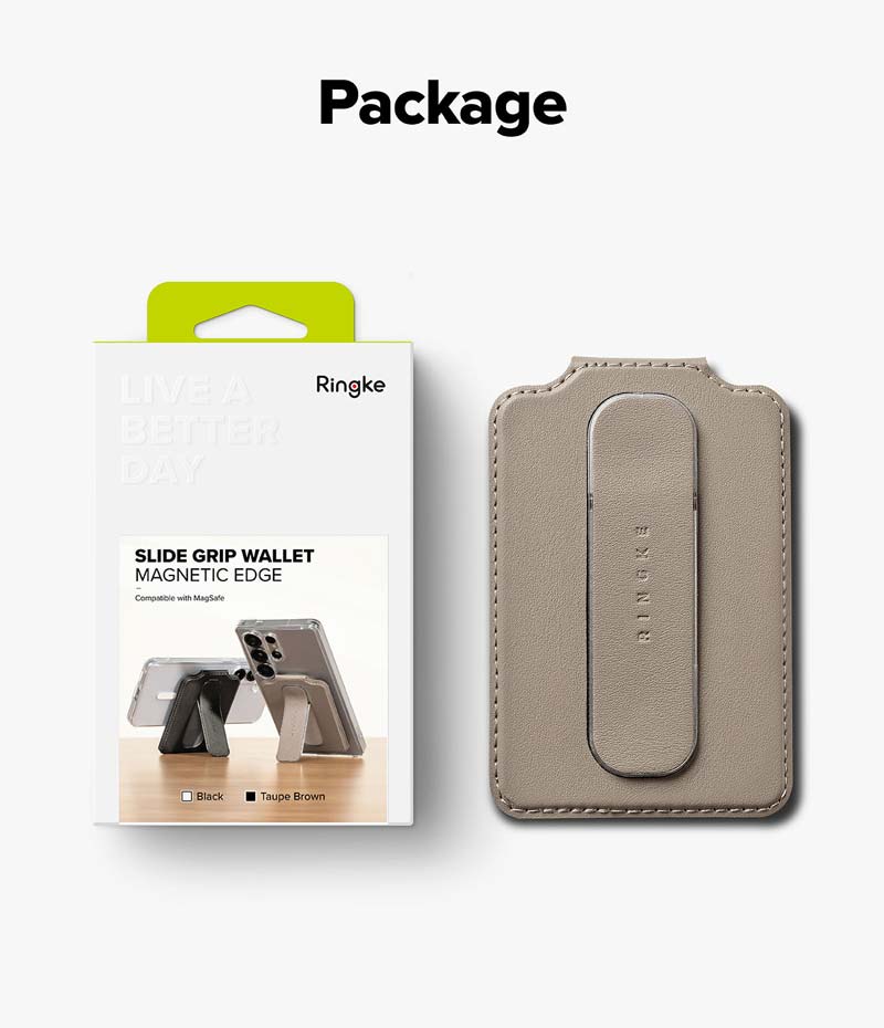 Ví kiêm giá đỡ RINGKE Slide Grip Wallet Magnetic Edge - Hàng Chính Hãng