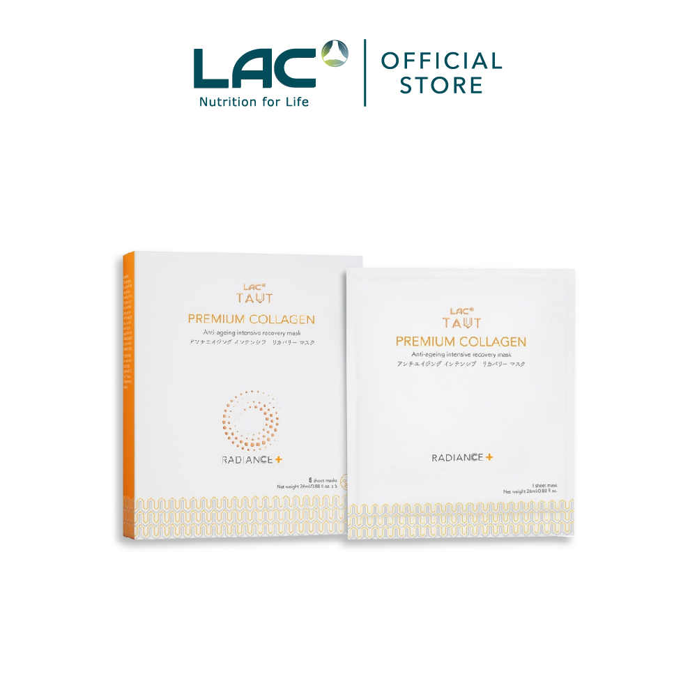 MẶT NẠ BỔ SUNG COLLAGEN LAC TAUT RADIANCE+ PREMIUM (5 MIẾNG)