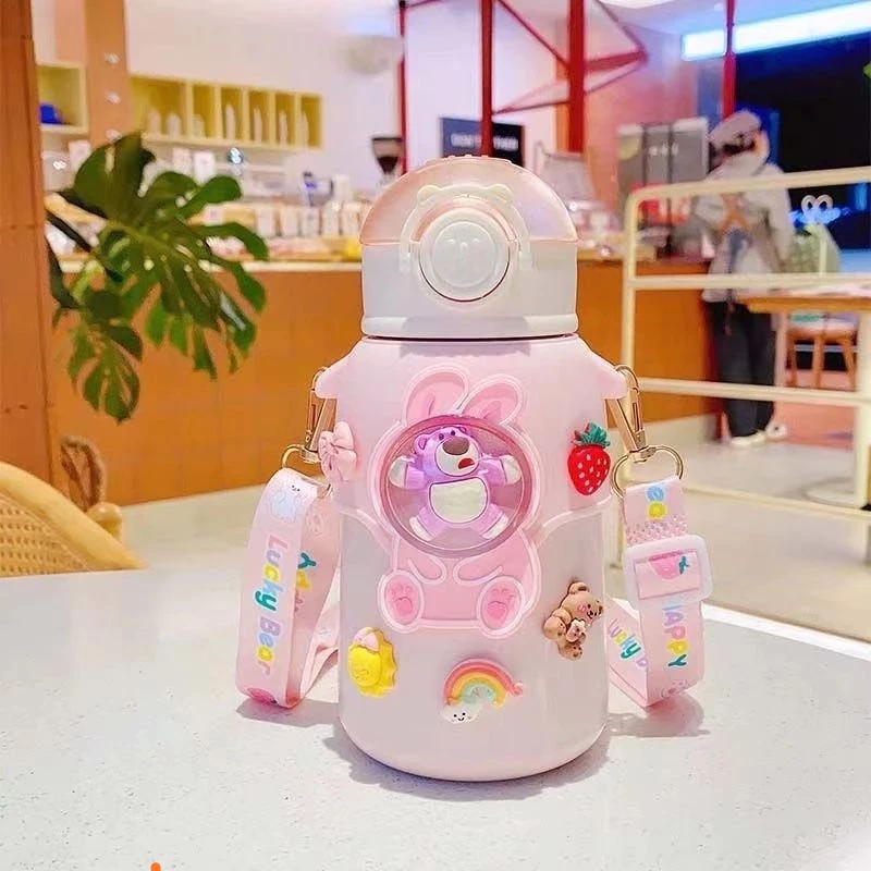 Bình Nước Giữ Nhiệt H6002 Bằng Thép Không Gỉ 316 Và Hình 3D Cực Xinh