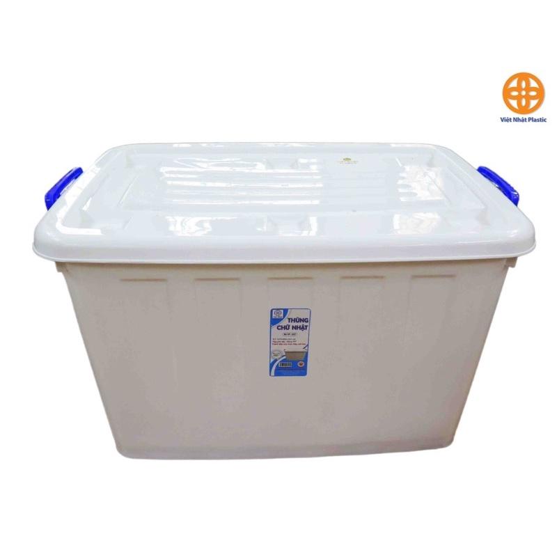 Thùng Nhựa Vuông Đựng Đồ Đa Năng Có Bánh Xe Việt Nhật 65L/90L/100L