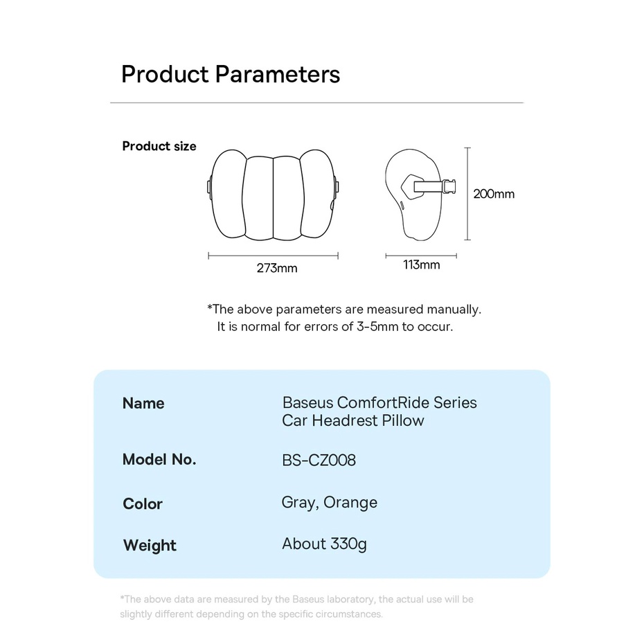 Gối Tựa Đầu Và Gối Tựa Lưng Baseus Thiết Kế Công Thái Học Dùng Trên Ô Tô Hoặc Văn Phòng Siêu Mềm Và Thoáng Khí - Hàng Chính Hãng