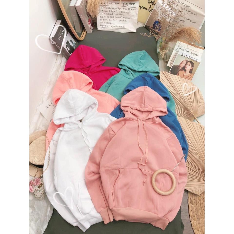 Áo Hoodie Nỉ Bông Ngoại Trơn Unisex Basic Nam Nữ Oversize Form Rộng Nhiều Màu Ulzzang KUN