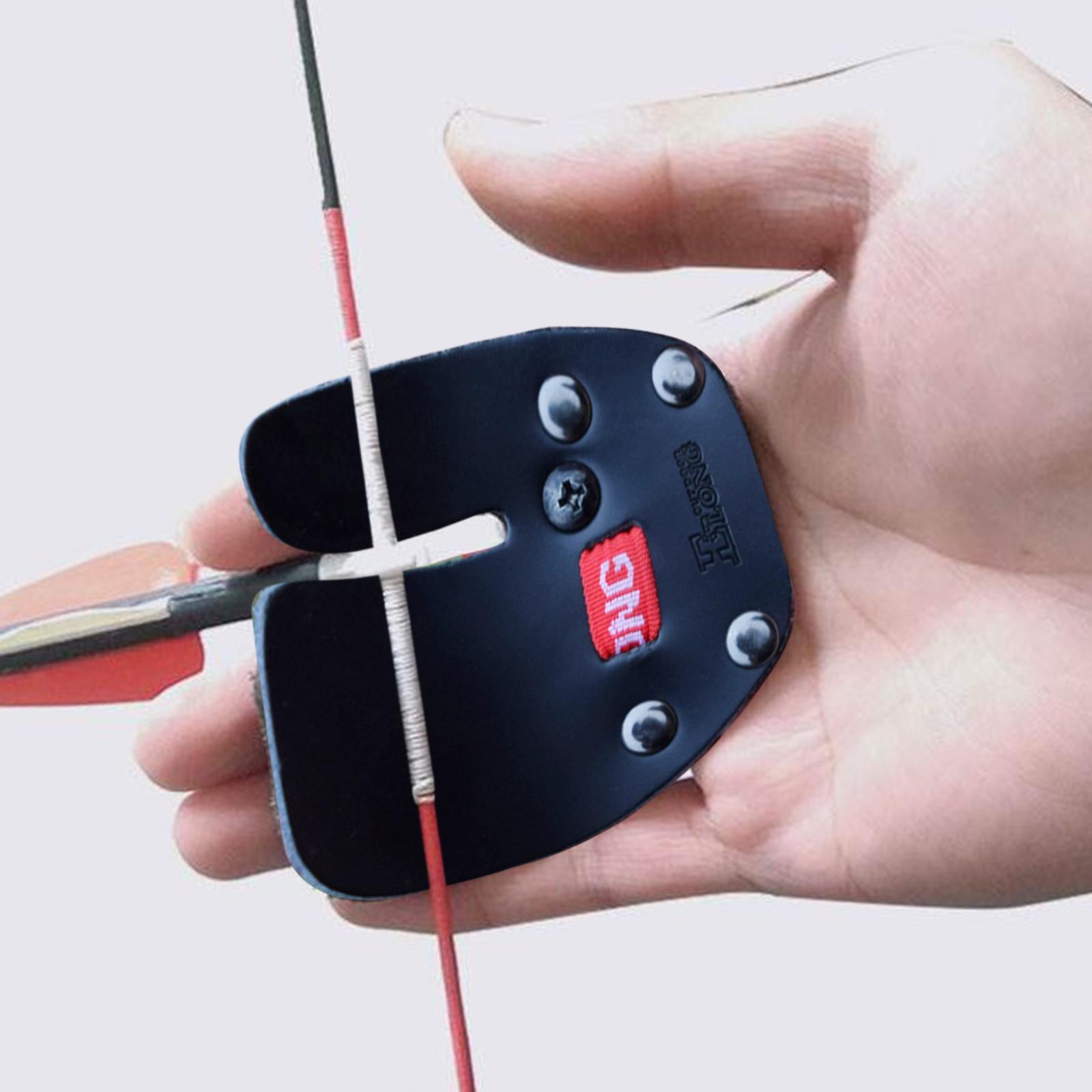 Leather Finger Tab Aids Recurve Bow for Red