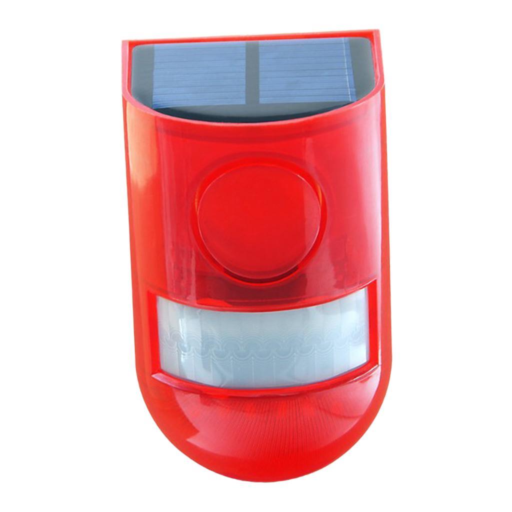 Solar Sound Light Alarm 110db Siren Sound Alert Strobe Security Alarm System
