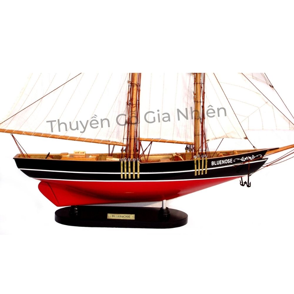 Mô Hình Thuyền Gỗ Phong Thủy Dạng Thuyền Buồm BLUENOSE PAINTED Chính Hãng Hàng Xuất Khẩu Chất Lượng Cao