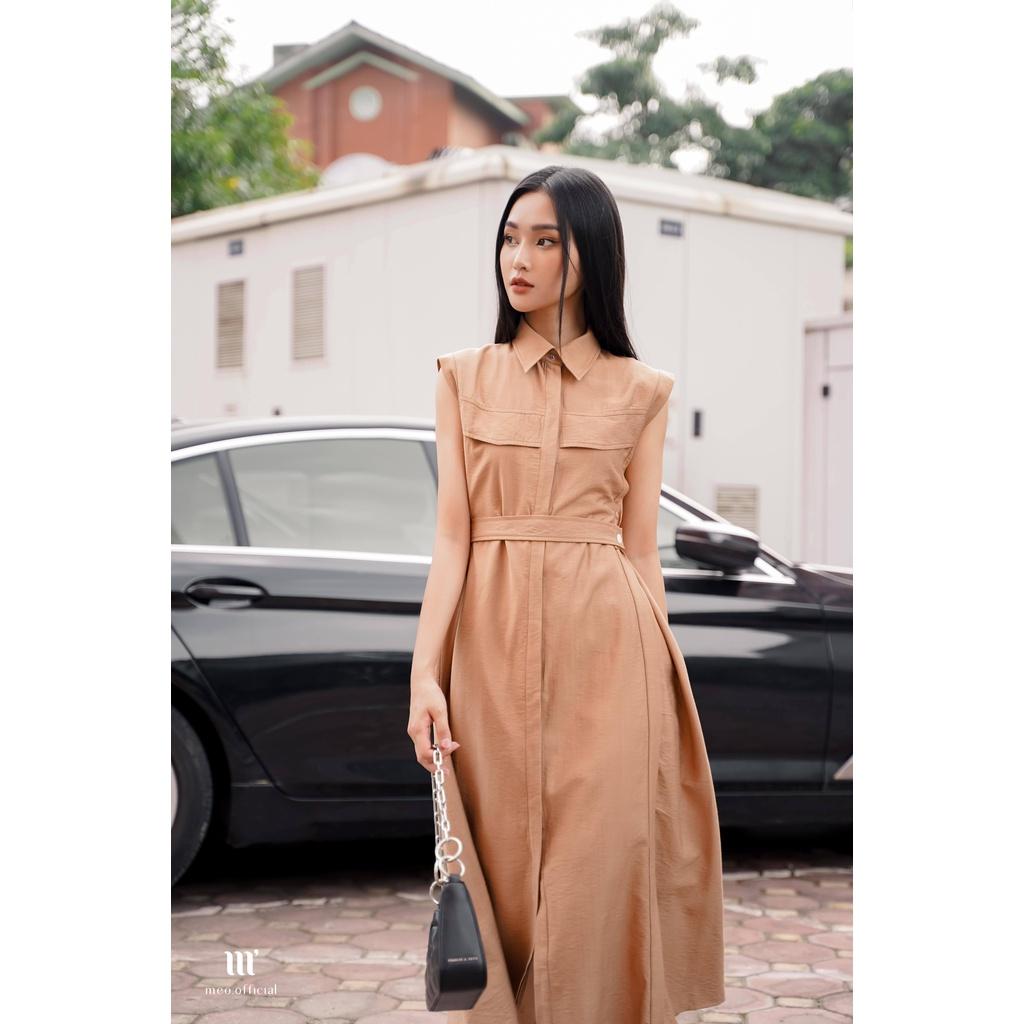 Váy liền nữ Méo shop phong cách công sở dáng sơ mi dài Fenly