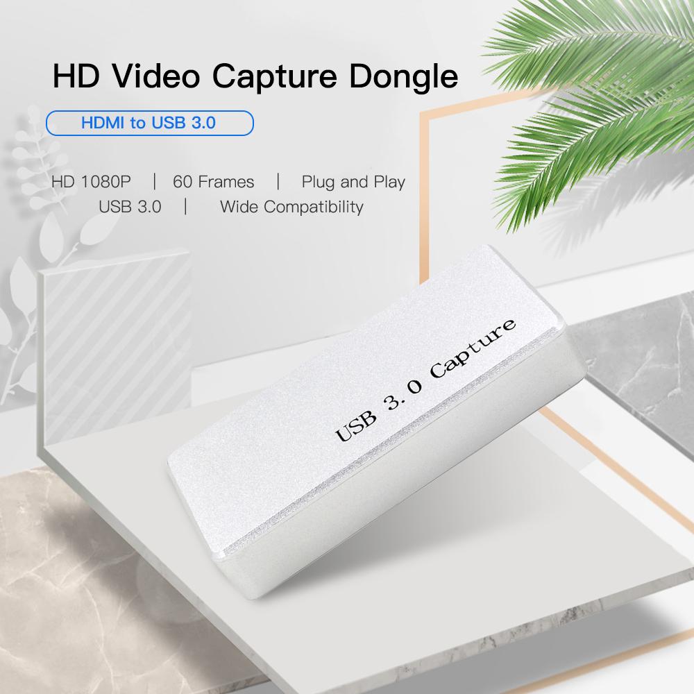 HDMI to USB 3.0 Video Capture Dongle USB3.0 1080P Full HD Video Recorder Driver-Free for Remote Video Meeting Data