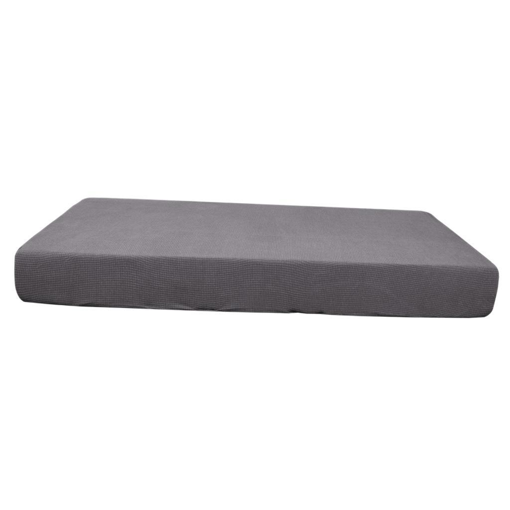 2X Sofa Futon Seat Cushion Pad Cover for Garden Bench Chairs Light Grey-Size M