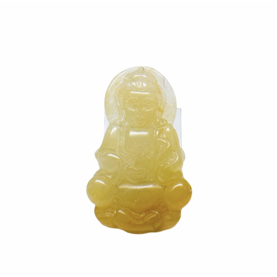 Mặt Phật Quan Âm Đá thạch anh size cao 41 x 21 x 6mm 674