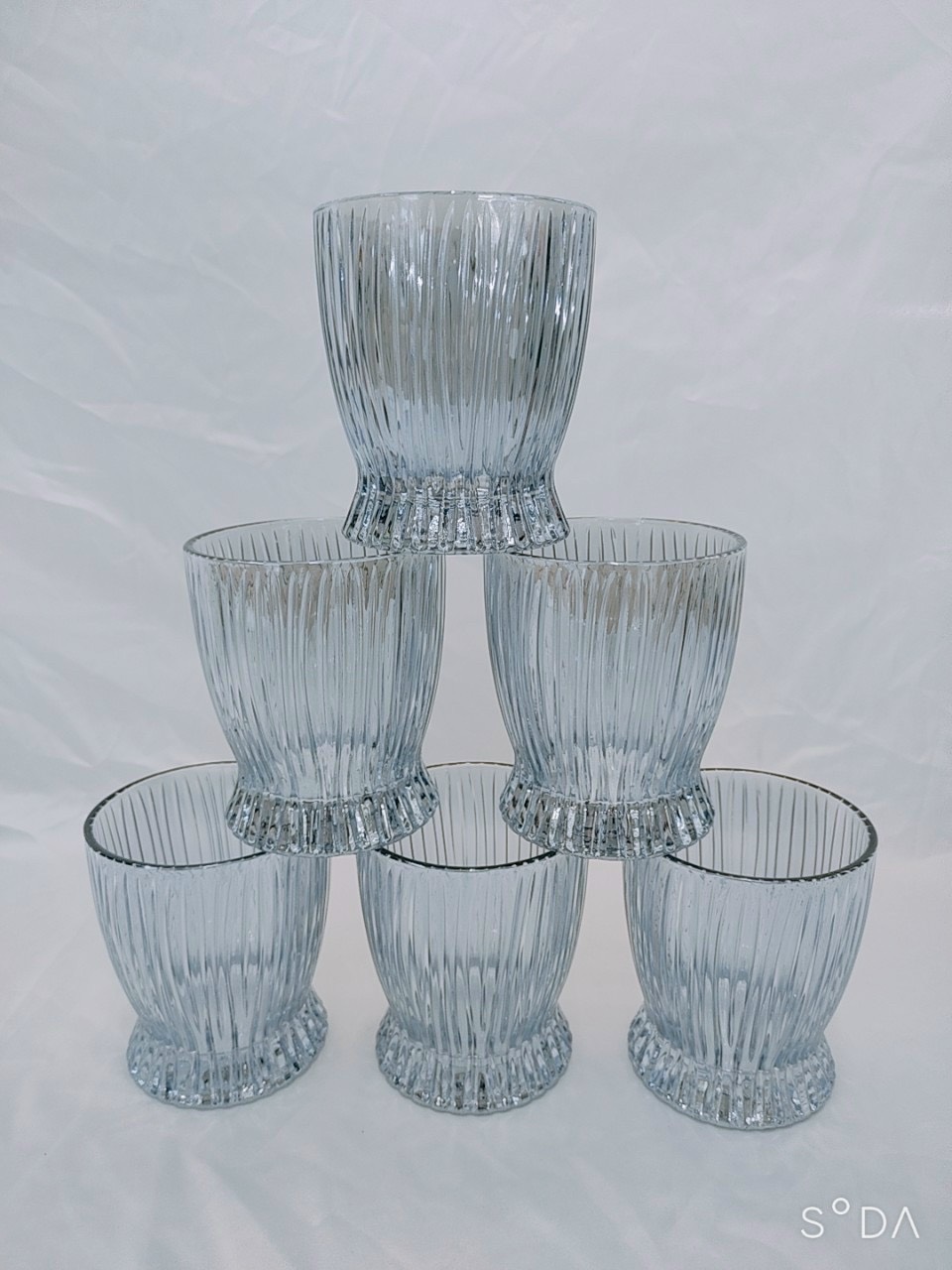 Bộ 6 ly thủy tinh uống nước cao cấp vân tăm - VD52