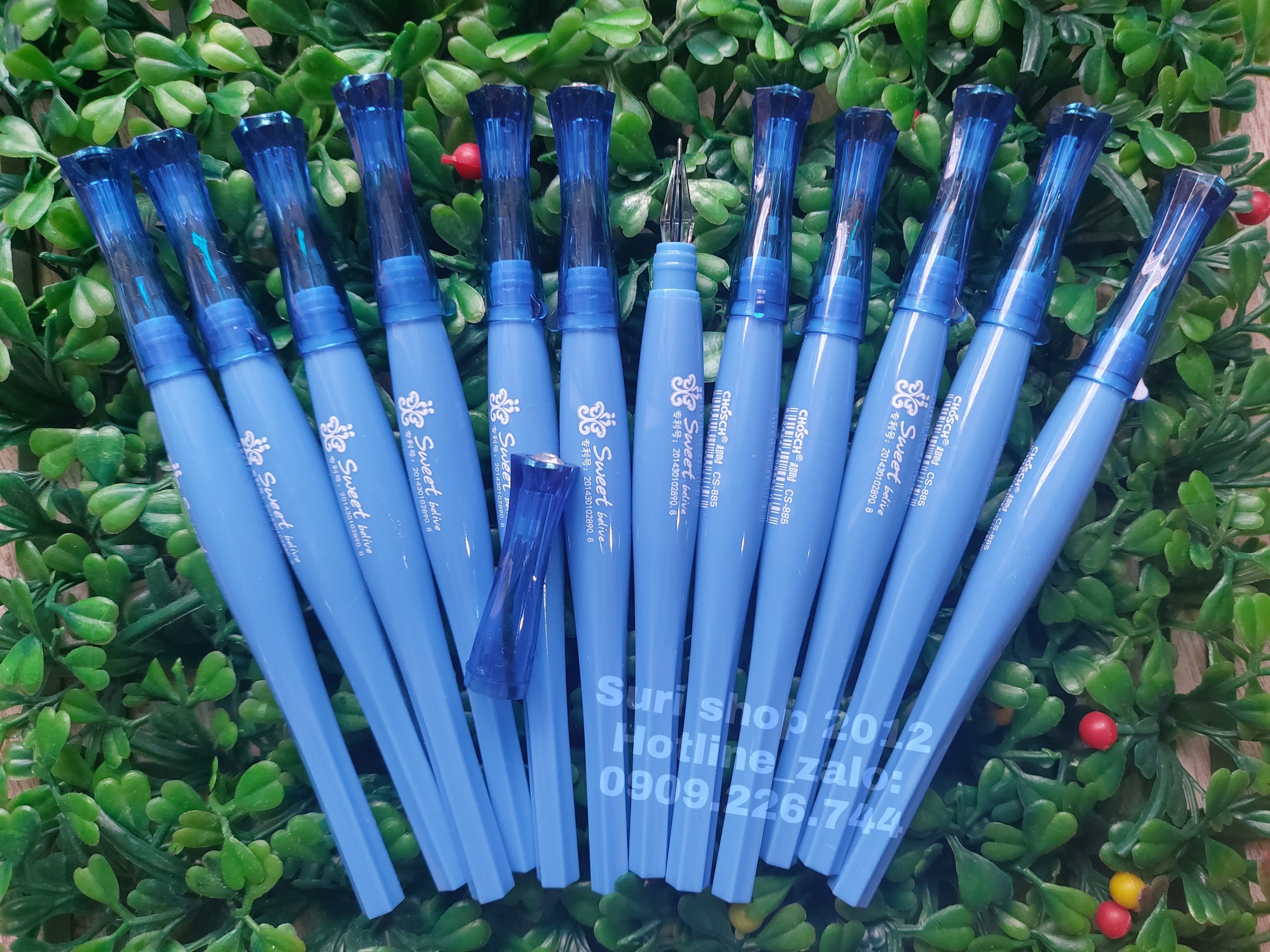 Hộp 12 cây bút gel mực xanh Chosch CS 885 phù hợp mọi độ tuổi