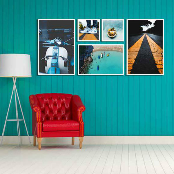 Bộ 5 Tranh Ép Gỗ MDF Trang Trí "Đi Muôn Nơi" W492