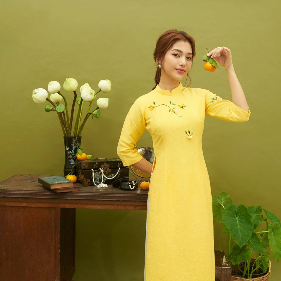 Áo dài đũi thêu