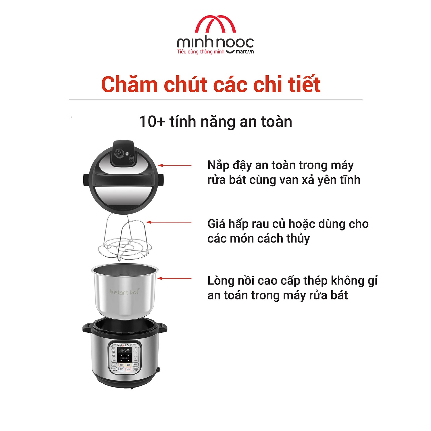 [Hàng chính hãng Instant Pot] Nồi Áp Suất Điện Đa Năng Instant Pot Duo V5, dung tích 5,7L, 7-in-1_NEW