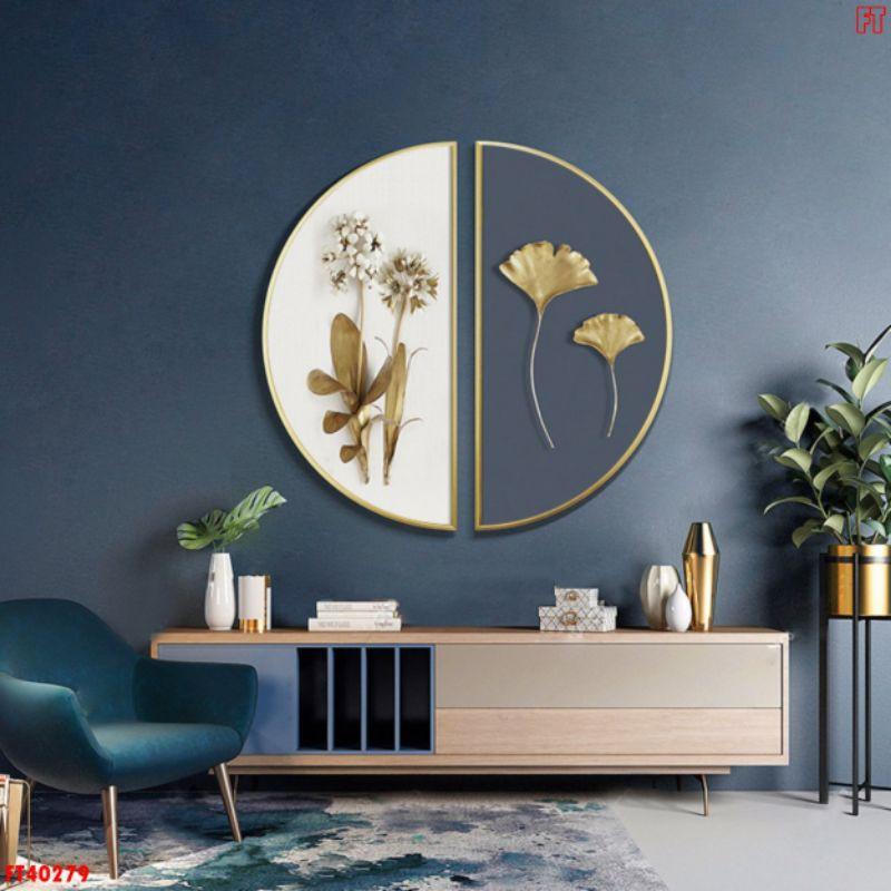 Xả combo 2 tranh tráng gương bán nguyệt ảnh thật