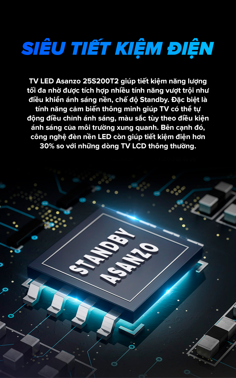 Tivi LED 25 inch HD Asanzo 25S200T2 - Hàng chính hãng