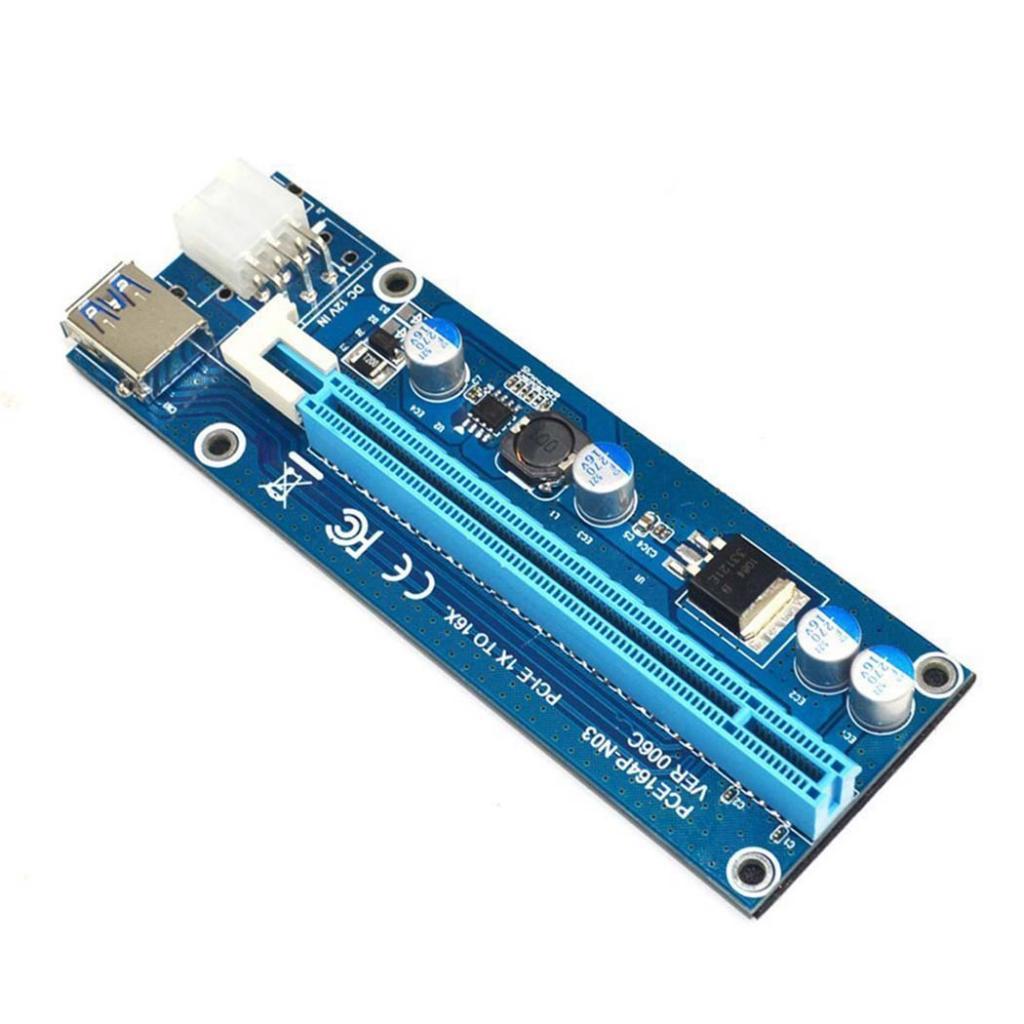 6pcs PCIe Riser Card PCI-E 16x to 1x Powered Riser Adapter Card Set