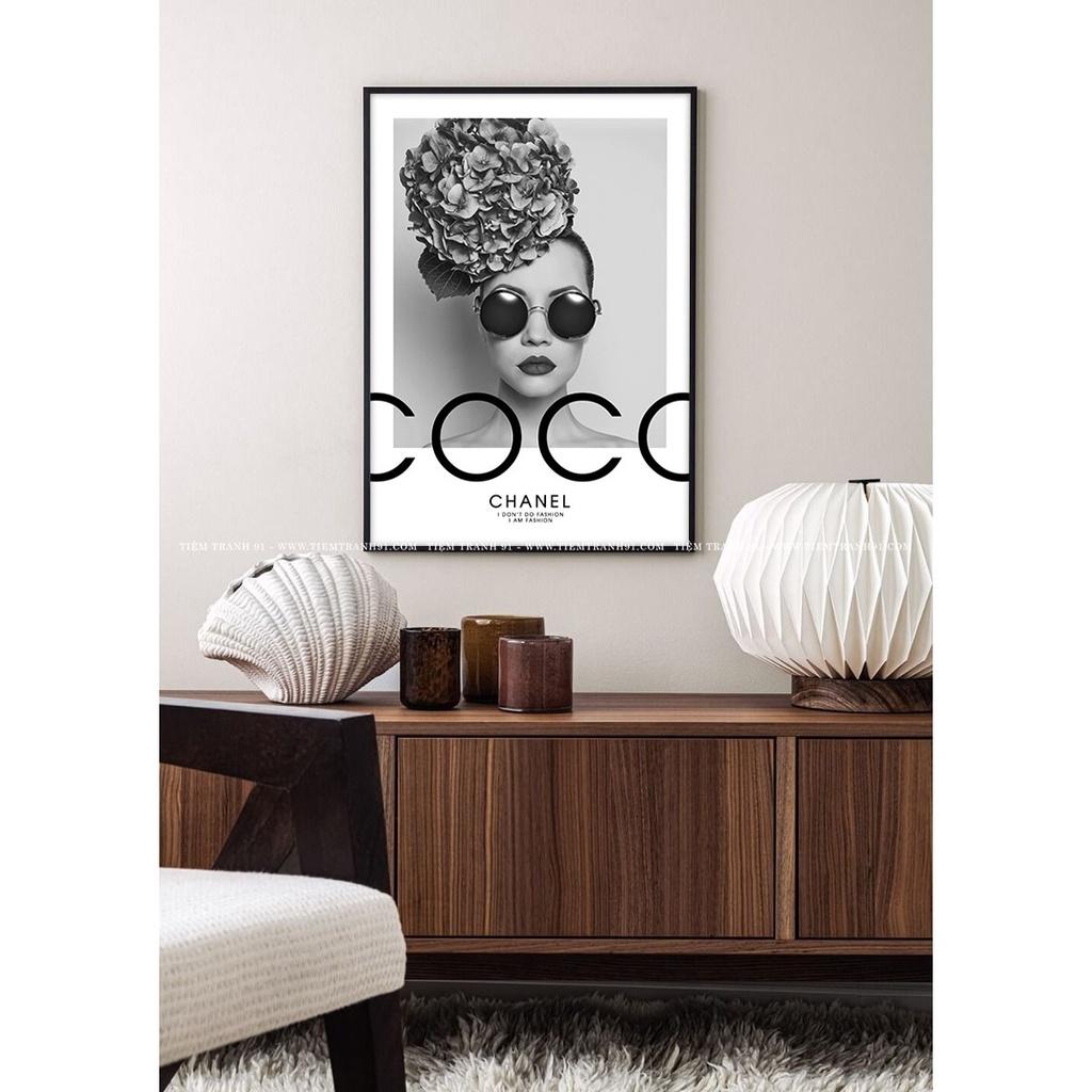 Tranh treo tường decor, Tiệm Tranh 91, tranh thương hiệu thời trang, tặng kèm đinh treo, in theo yêu cầu