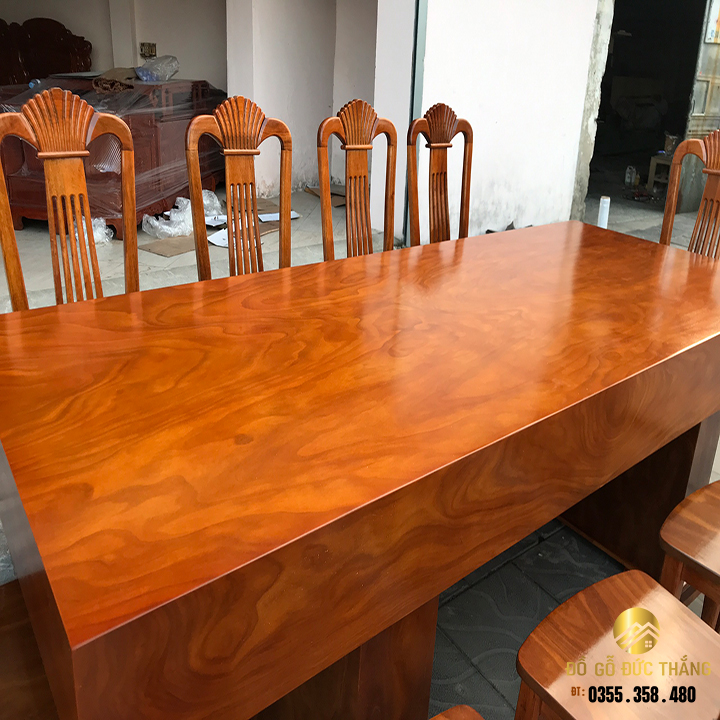 Bàn 10 ghế gỗ hương xám nam phi
