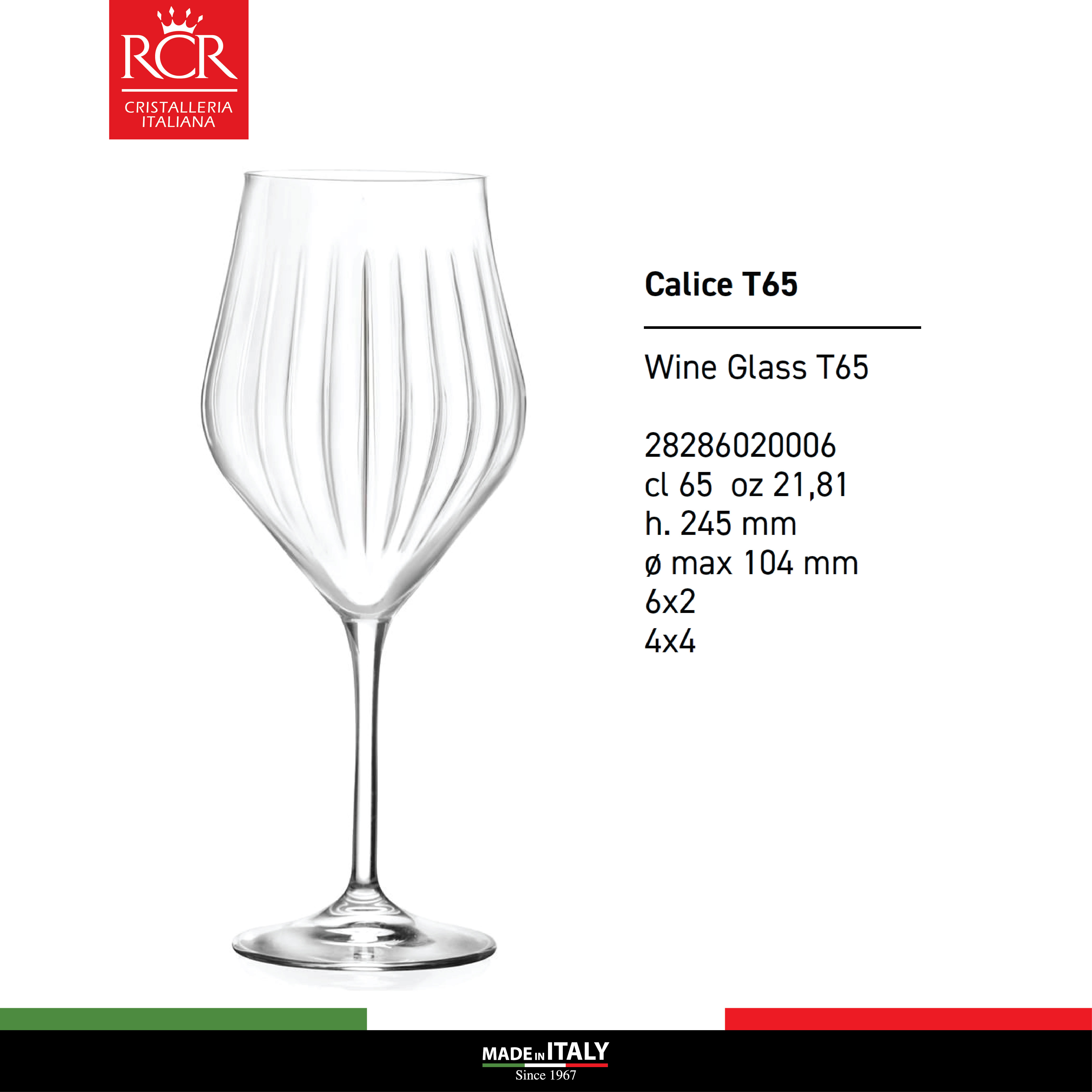 Ly Uống Rượu Vang, Cocktail Thuỷ Tinh Pha Lê Không Chì Ý RCR Crystal Timeless - Timeless Wine Glass 650 ml