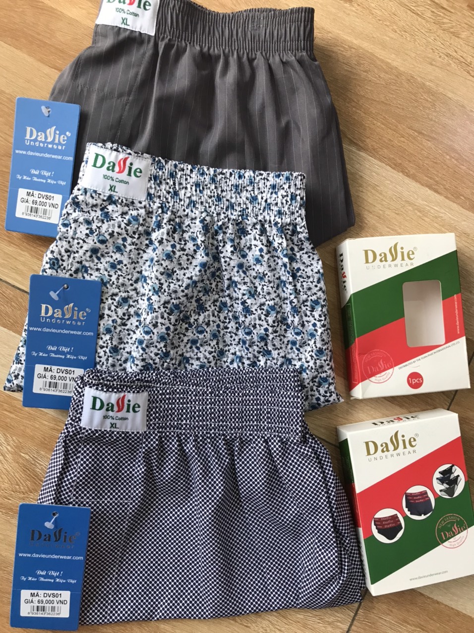 COMBO 3 QUẦN SHORT MẶC NHÀ NAM DAVIE DVS01 SIZE XXXL