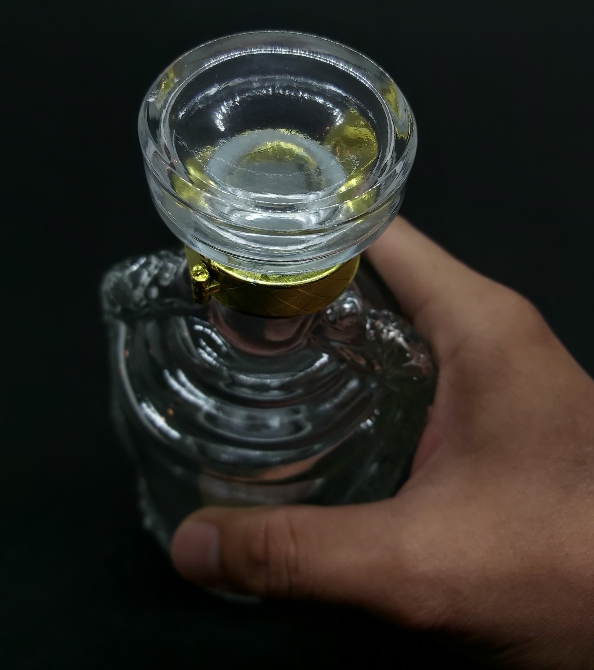 Chai Thủy Tinh đựng Rượu cao cấp hình Rồng Nổi 500ML – Vỏ Chai rượu 500ml, bình thủy tinh trong suốt