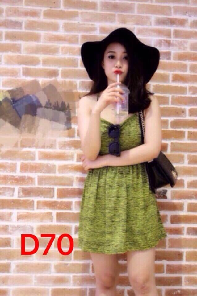 Váy suông nữ, đầm suông 2 dây hoa cúc dáng xòe vintage tiểu thư