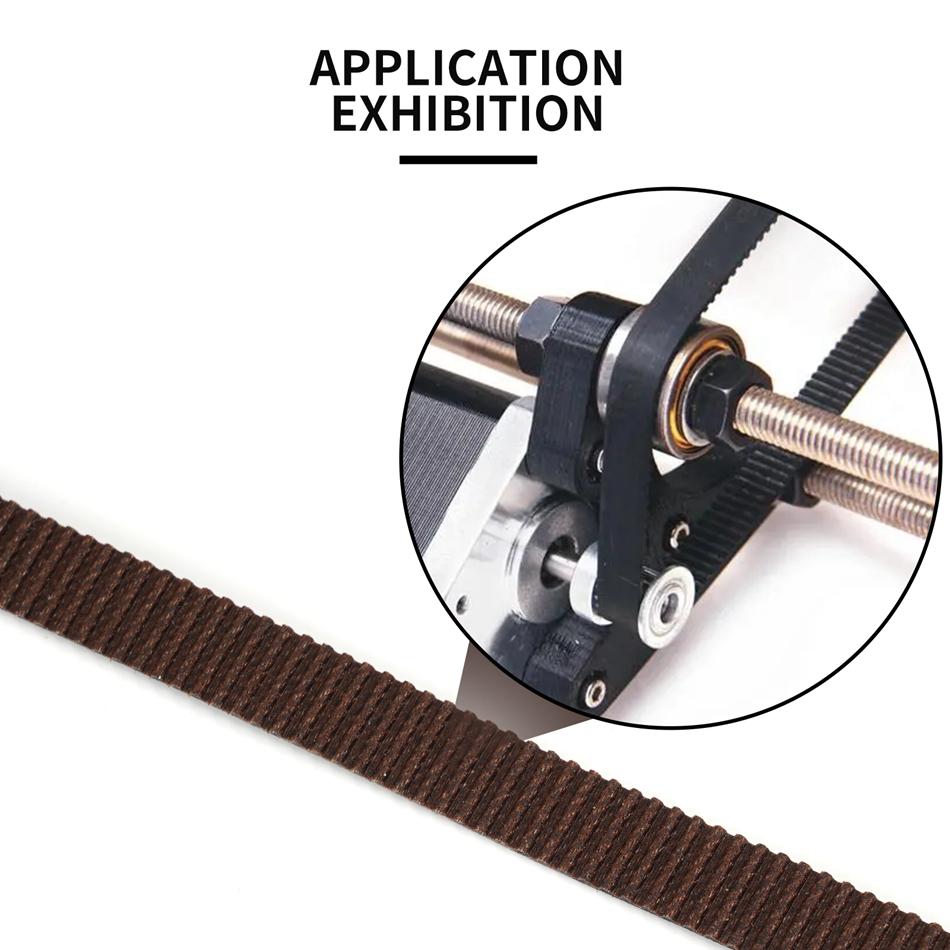 Gates LL-2GT Belt Ruber Mở Thời gian Thắt lưng đồng bộ GT2 6mm 9mm 9mm Điện trở nhiệt độ cao