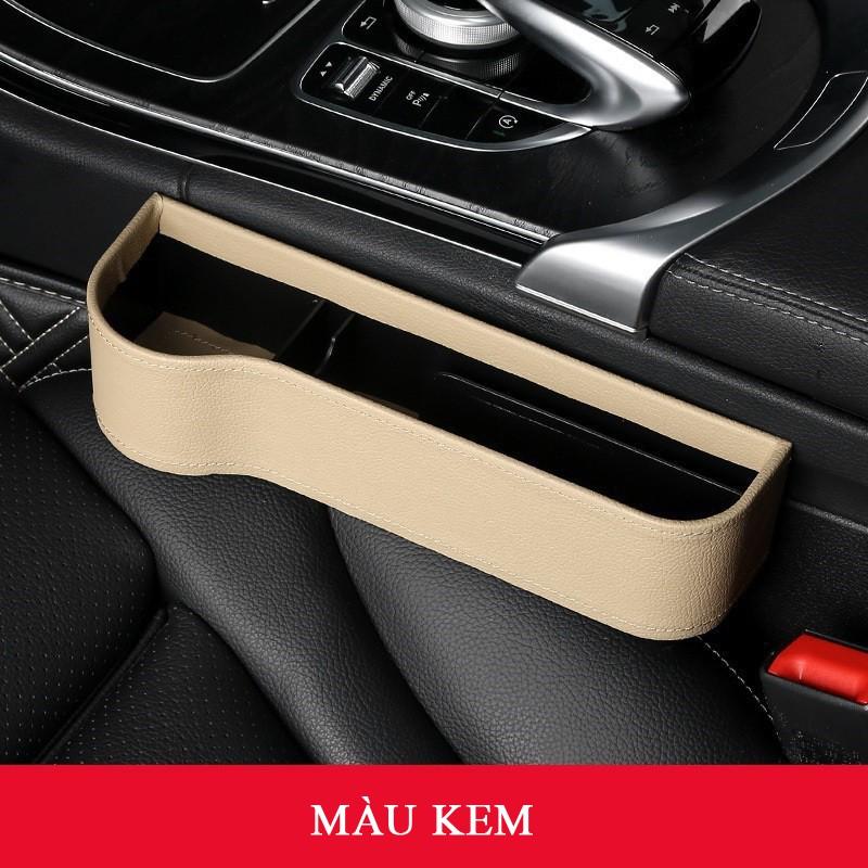 Bộ khay đựng đồ đa năng xe ô tô bọc da cao cấp - Hộc để đồ khe ghế xe hơi