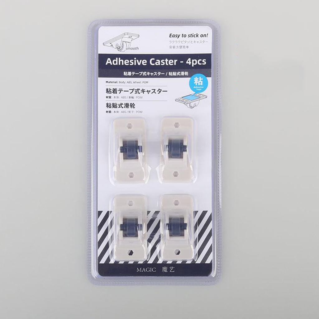 2x 4x Self Adhesive Swivel Casters Drawer Storage Box Trolley Platform Carts Wheel Directional Roller Pulley Castor Noiseless