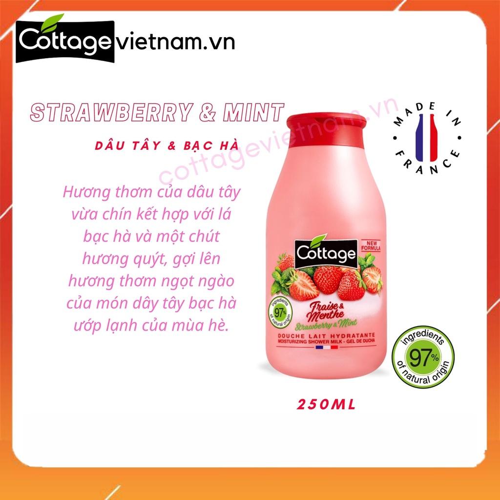 Sữa tắm chính hãng Cottage từ Pháp dung tích 250ml, nhiều hương thơm