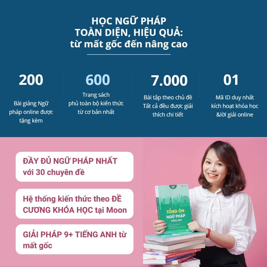 Tổng ôn ngữ pháp Tiếng Anh cô Trang Anh- Sách luyện thi THPT Quốc gia môn tiếng anh 