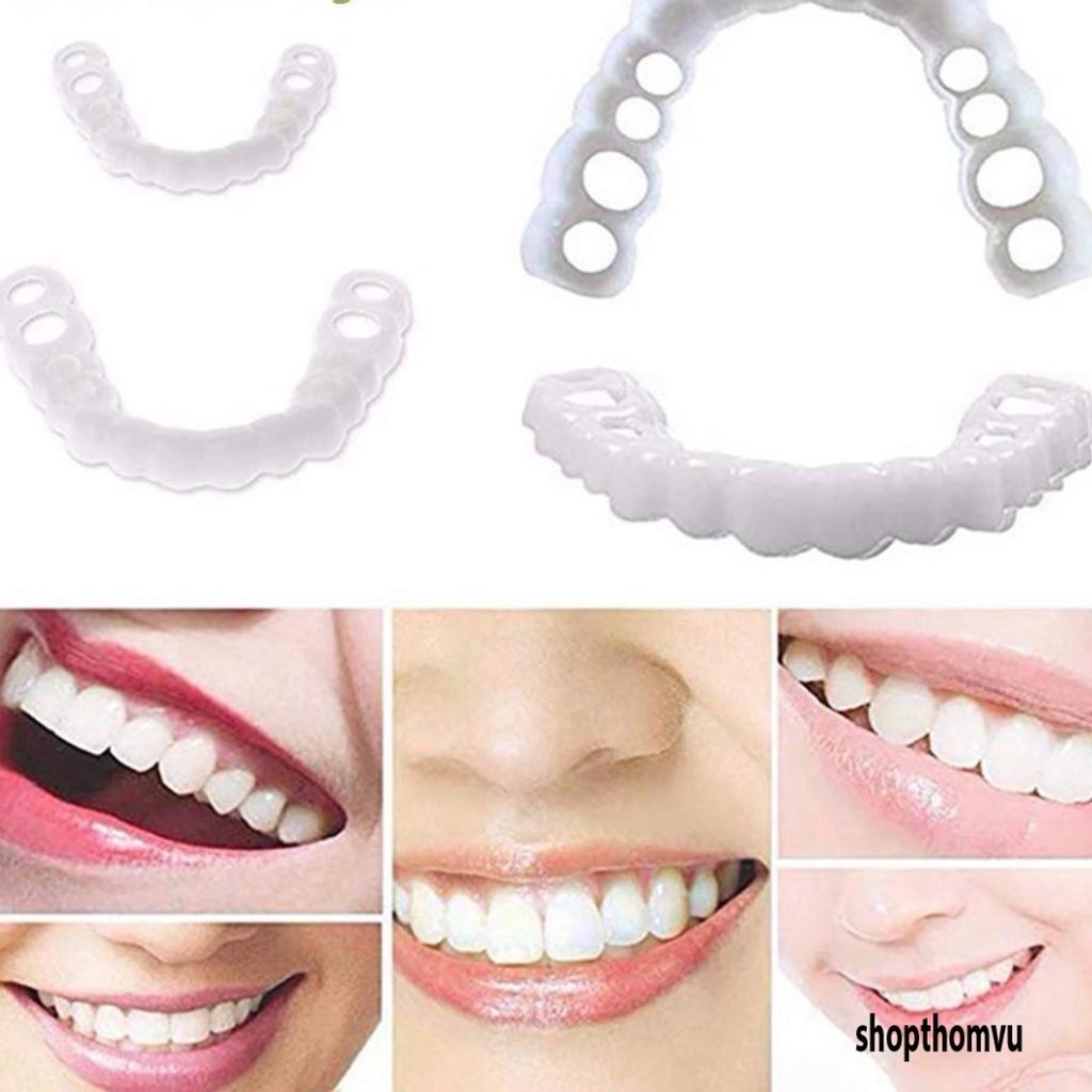 Hàm răng sứ trên + dưới bằng silicone làm răng trắng sáng đồng đều cho thú vui xinh xắn