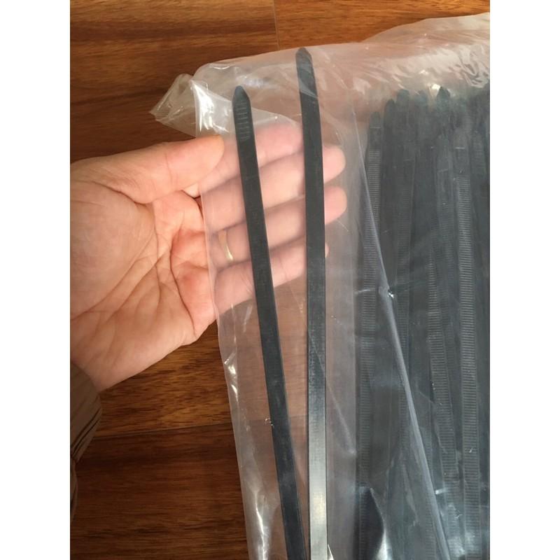 Túi 250 sợi dây rút nhựa đen, dây thít đen 8x350mm 35cm bản to dày