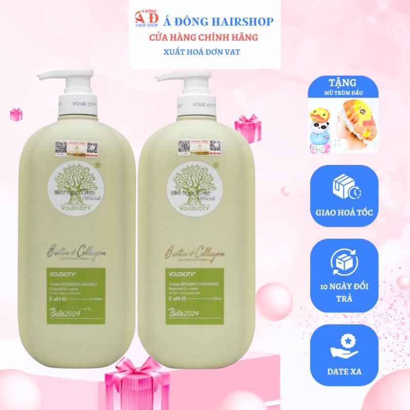 BỘ DẦU GỘI XẢ BIOTIN COLLAGEN VOUDIOTY MỀM MƯỢT, NGĂN RỤNG CHO DA ĐẦU DẦU NHỜN 1000ML