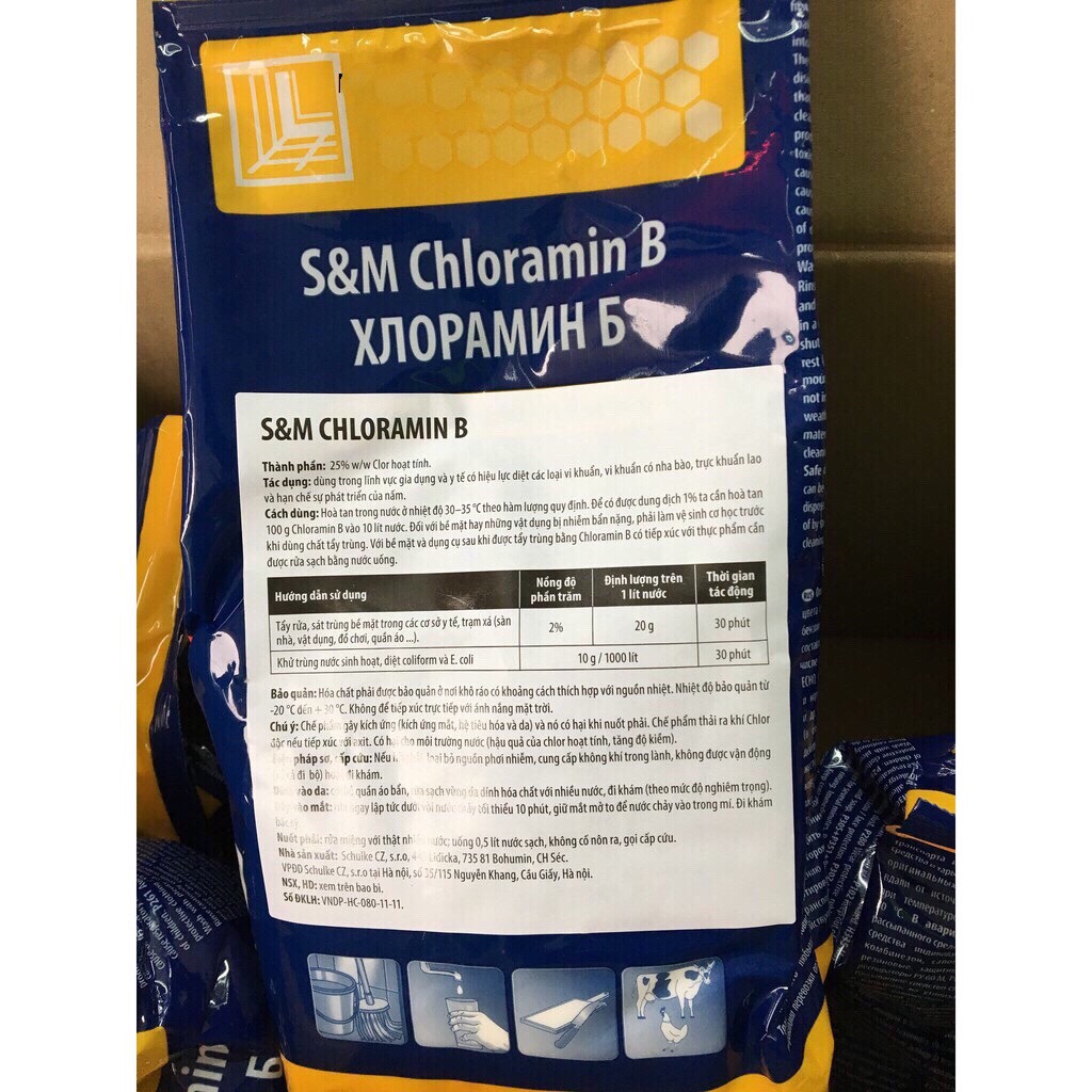 Cloramin B Tiệp Khắc bột Khử Trùng Diệt Khuẩn túi 1kg