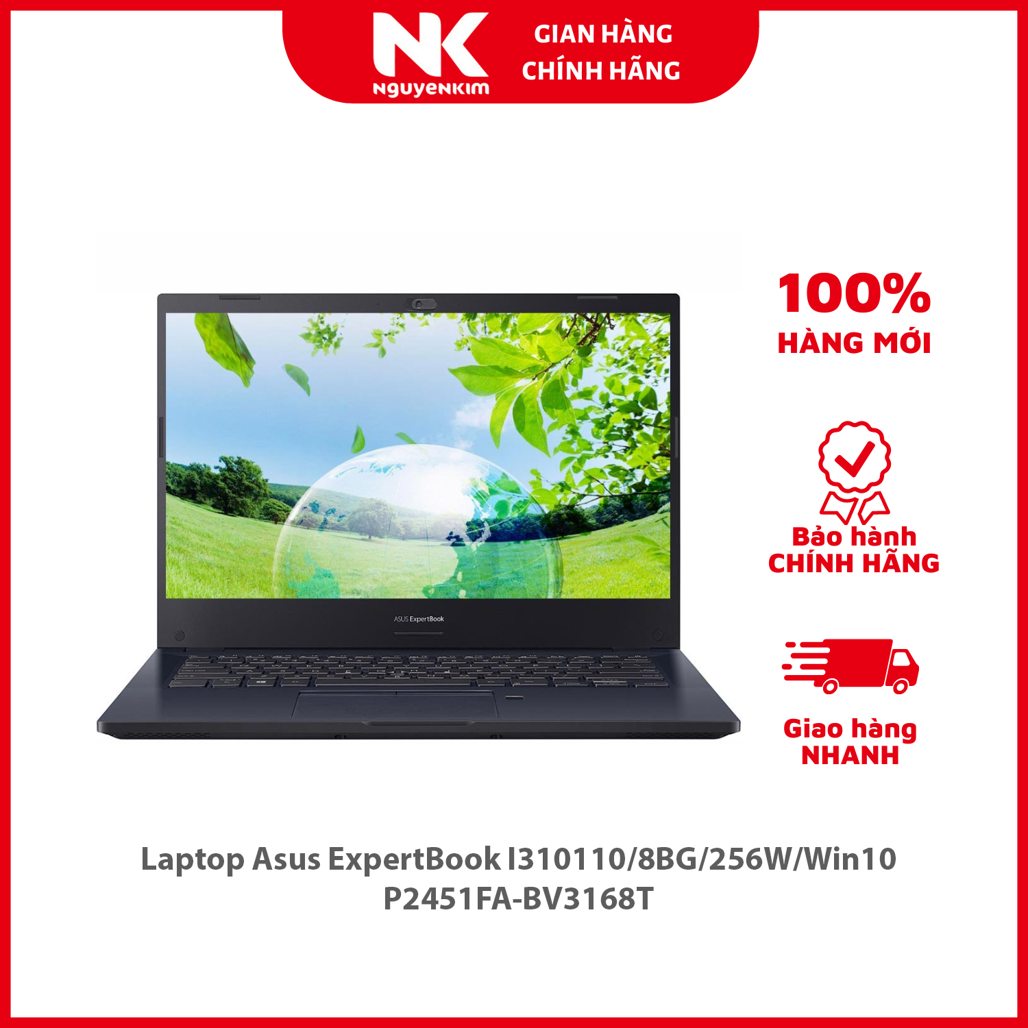 Laptop Asus ExpertBook I310110/8BG/256W/Win10 P2451FA-BV3168T - Hàng chính hãng