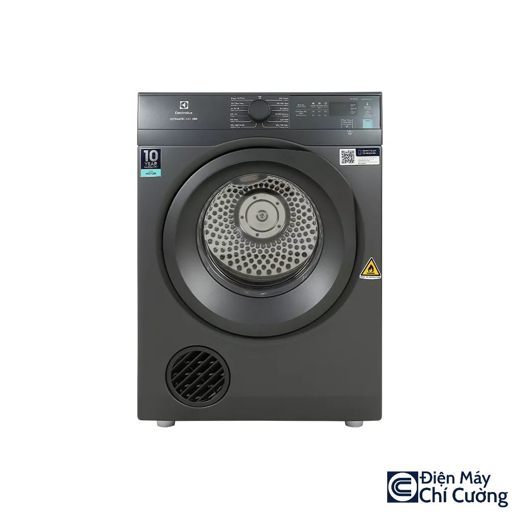 Máy Sấy Thông Hơi Electrolux 8.5kg UltimateCare 300 EDV854N3SB Màu Xám 8.5kg - Lồng giặt chuyển động luân phiên, giảm nhăn đến 32%, giảm hao mòn, giảm phai màu tới 80% [Hàng chính hãng]