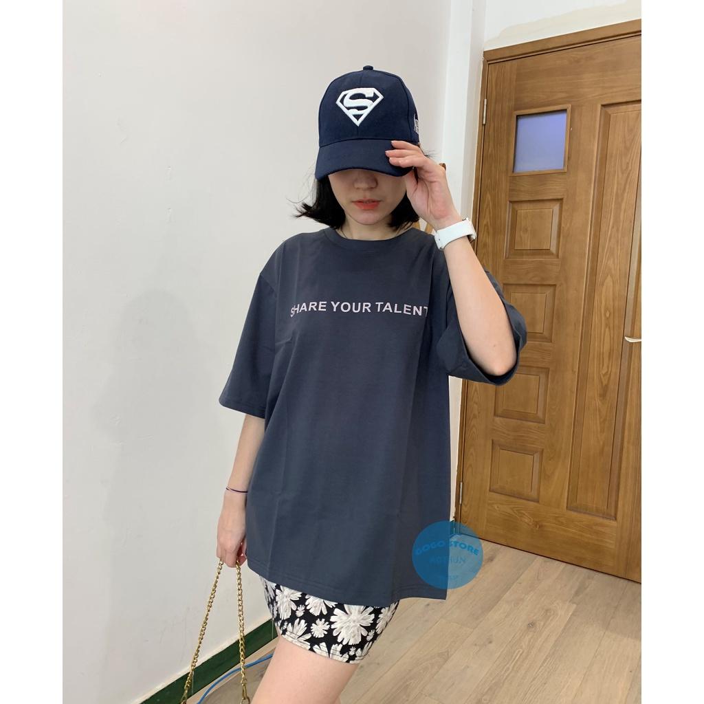 Áo thun unisex xanh đen in nổi chữ -freesize-áo thun nam nữ-
