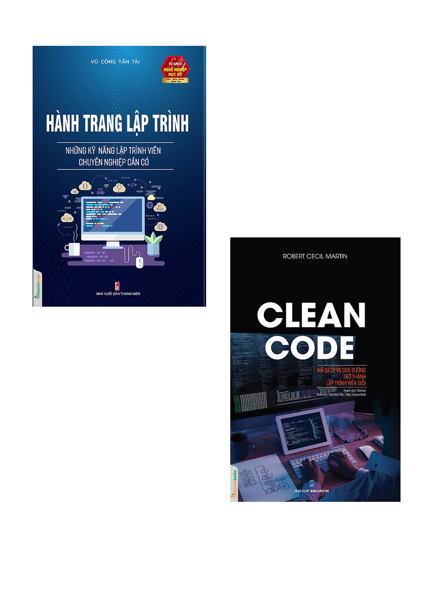 Combo Hành Trang Lập Trình - Những Kỹ Năng Lập Trình Viên Chuyên Nghiệp Cần Có + Clean Code - Mã Sạch Và Con Đường Trở Thành Lập Trình Viên Giỏi (Bộ 2 Cuốn) _TTT